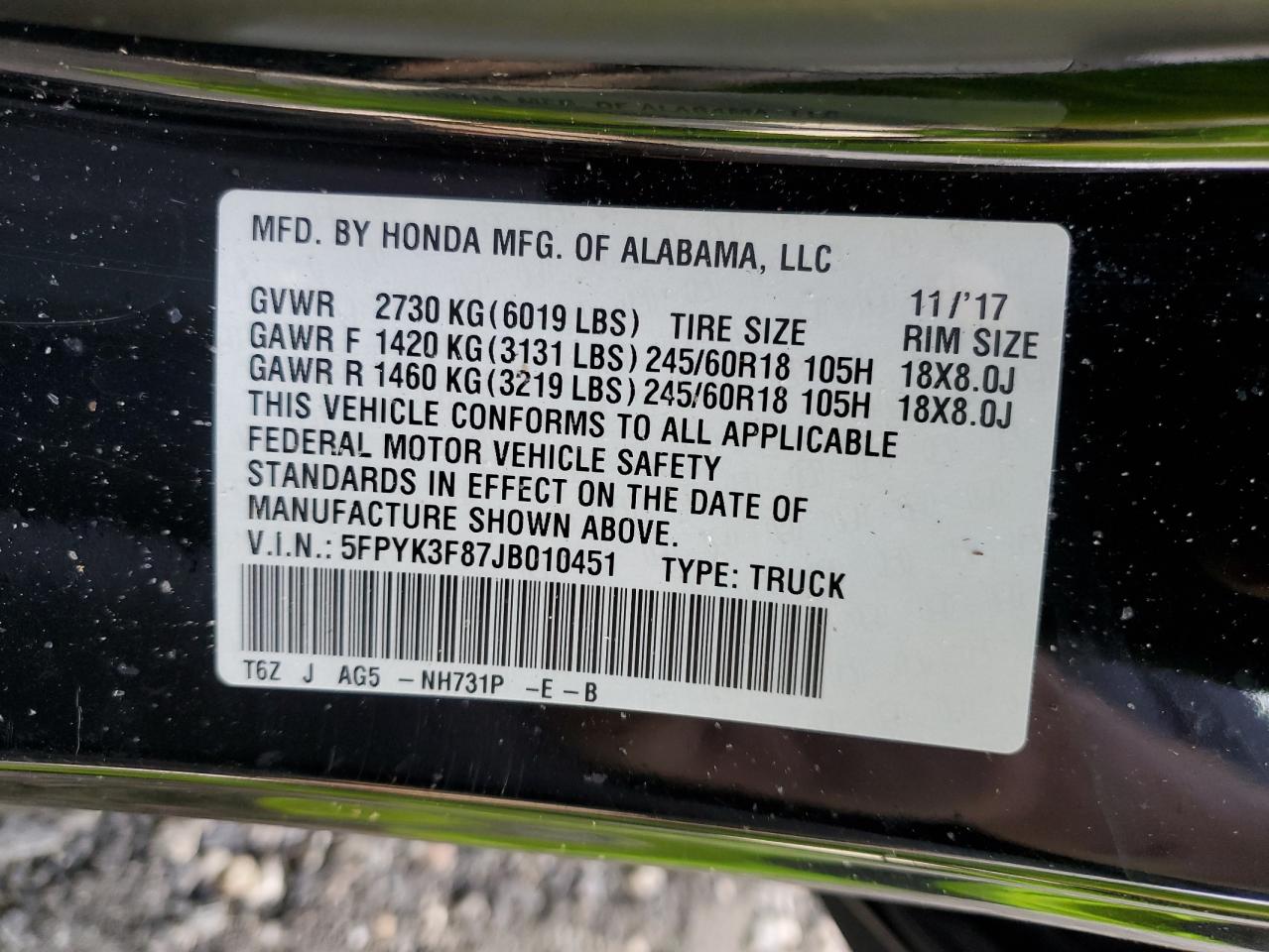 2018 Honda Ridgeline - Image 12