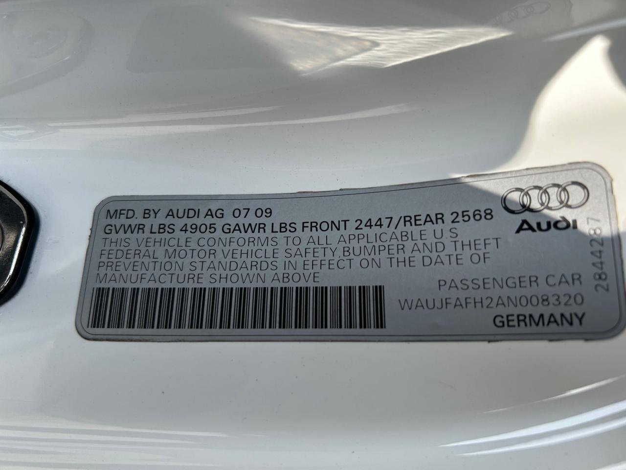 2010 Audi A5 Premium Plus VIN: WAUJFAFH2AN008320 Lot: 76611694