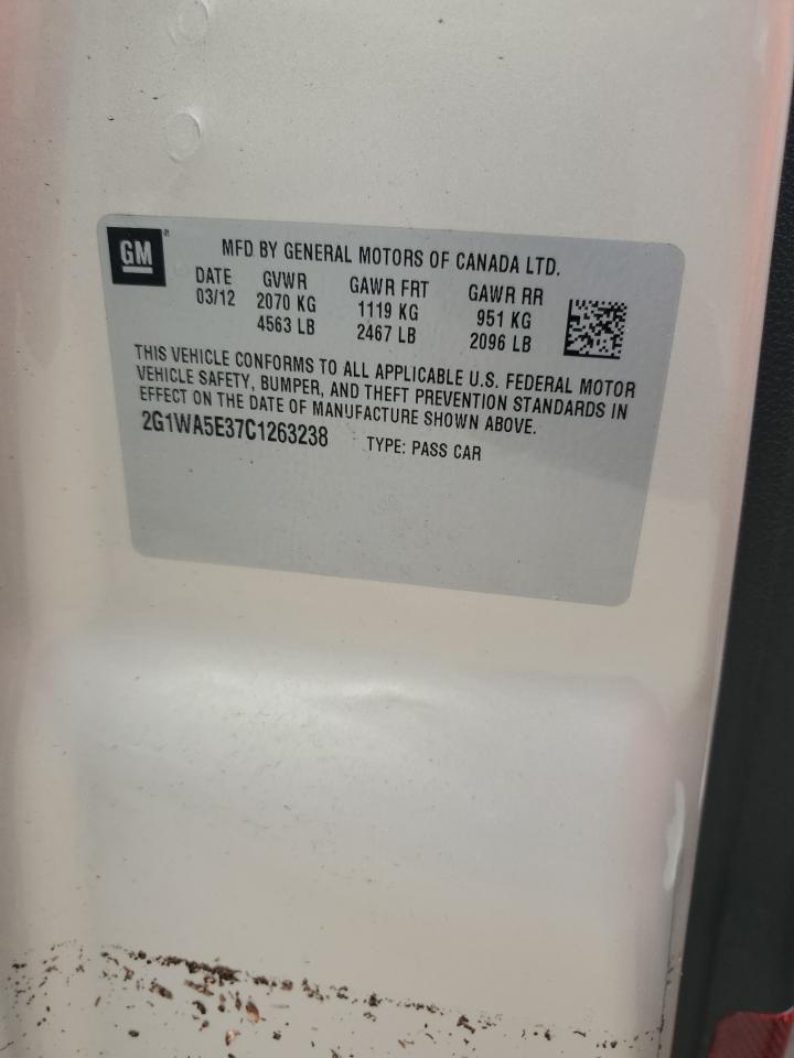 2012 Chevrolet Impala Ls VIN: 2G1WA5E37C1263238 Lot: 74885534