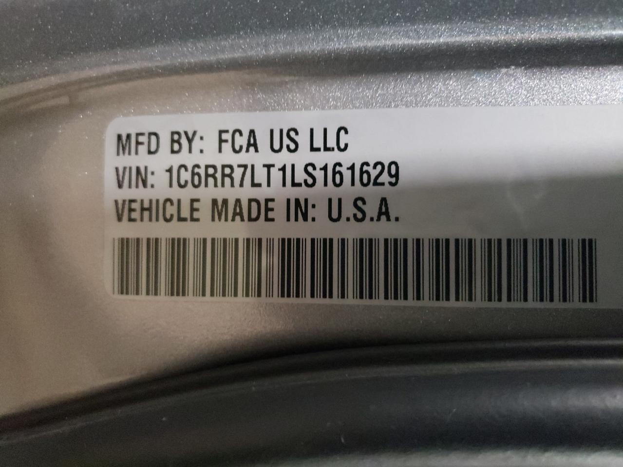 2020 Ram 1500 Classic Warlock VIN: 1C6RR7LT1LS161629 Lot: 77643804