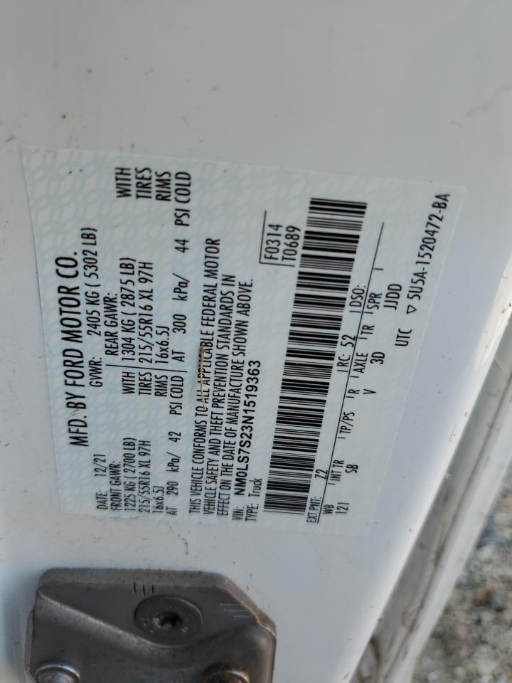 NM0LS7S23N1519363 2022 Ford Transit Connect Xl