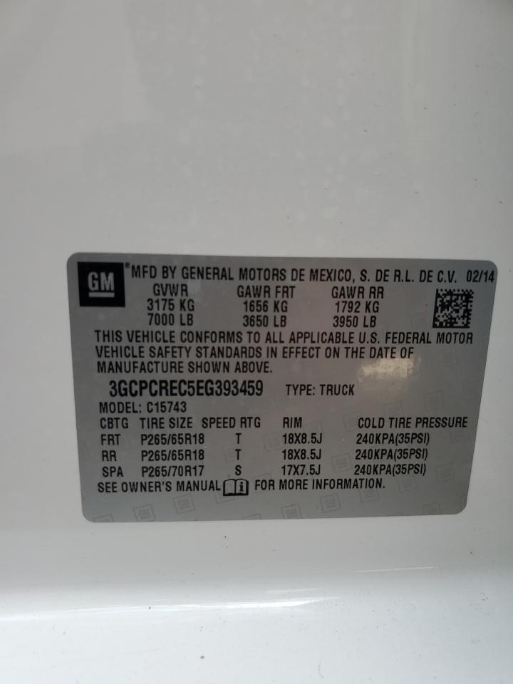 2014 Chevrolet Silverado C1500 Lt VIN: 3GCPCREC5EG393459 Lot: 74504644