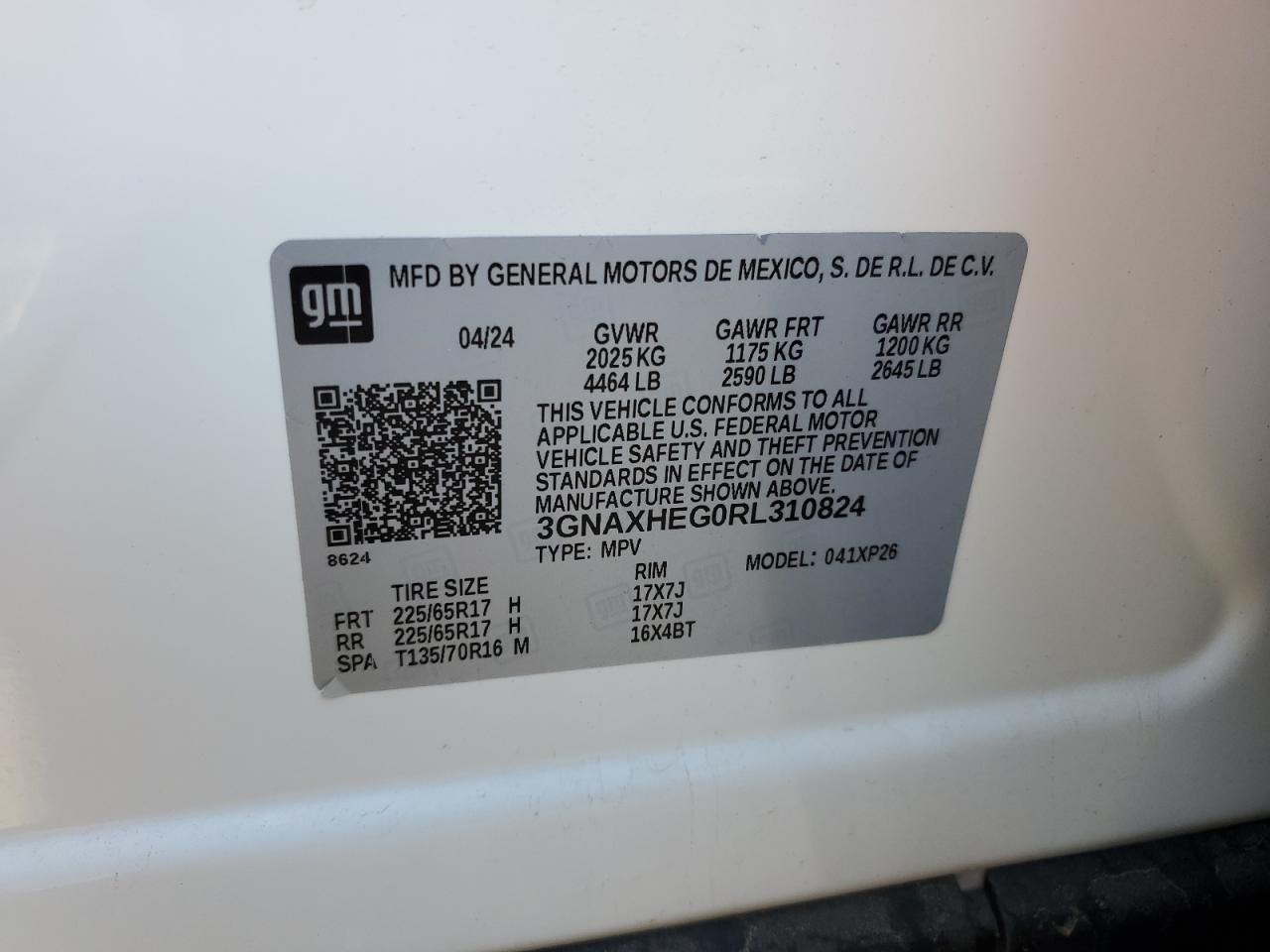 3GNAXHEG0RL310824 2024 Chevrolet Equinox Ls