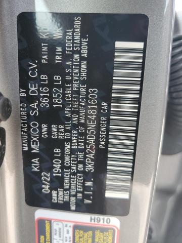 3KPA25AD5NE481603 Kia Rio S 13