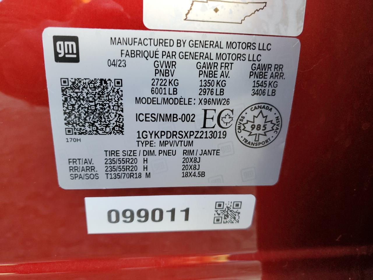 2023 Cadillac Xt6 Premium Luxury VIN: 1GYKPDRSXPZ213019 Lot: 77657204