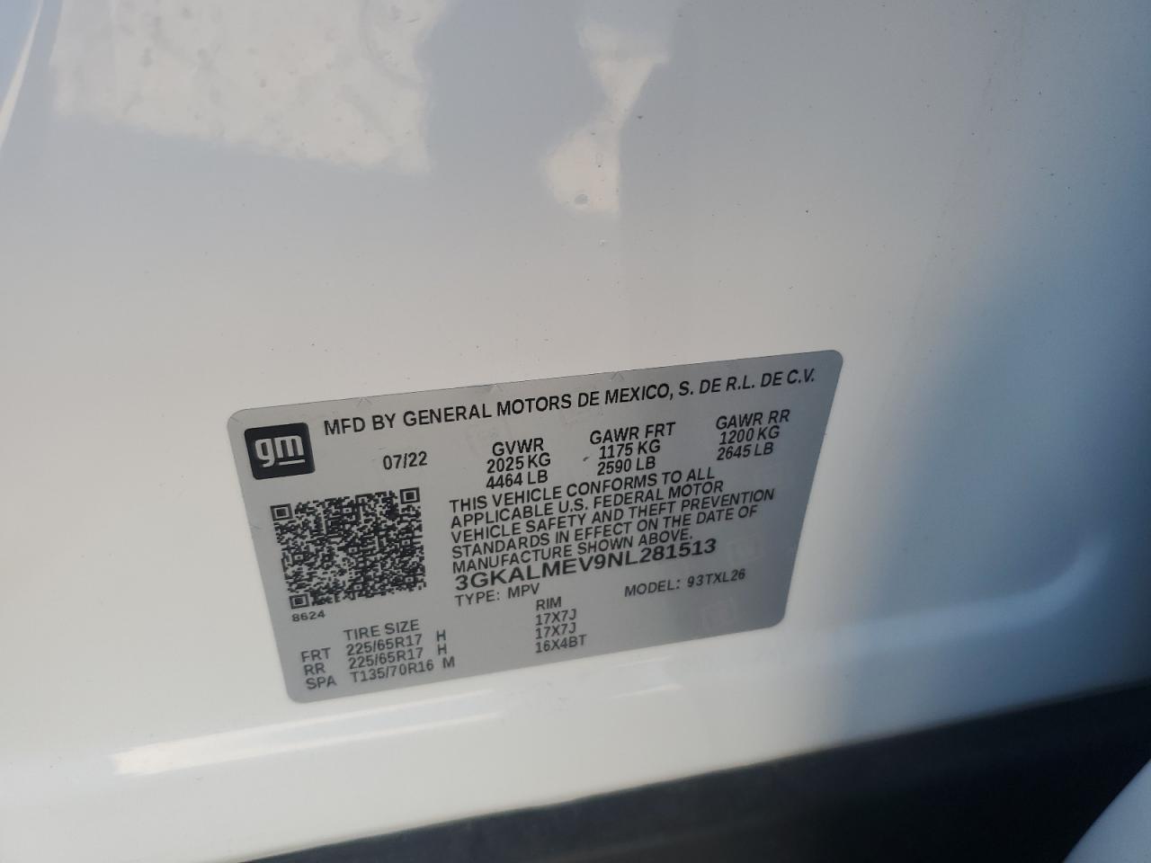 3GKALMEV9NL281513 2022 GMC Terrain Sle