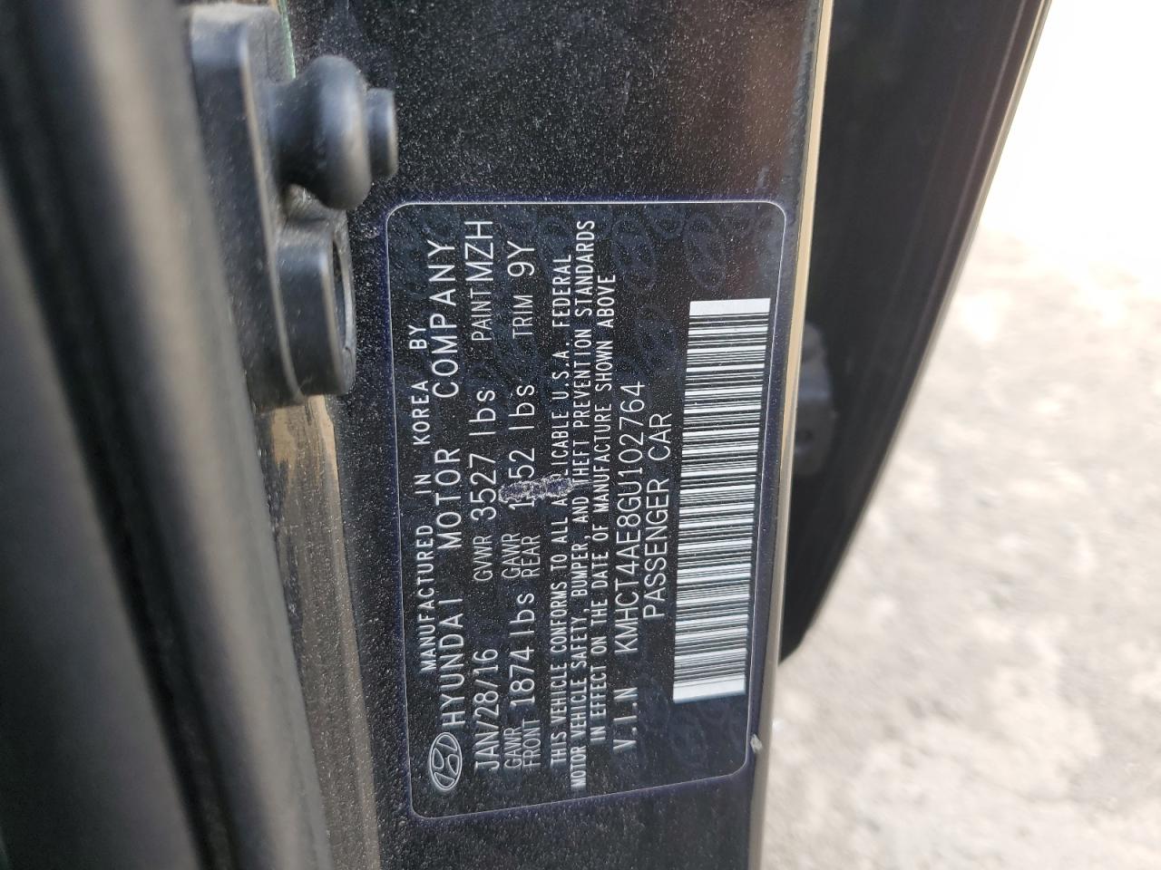 2016 Hyundai Accent Se VIN: KMHCT4AE8GU102764 Lot: 78488084