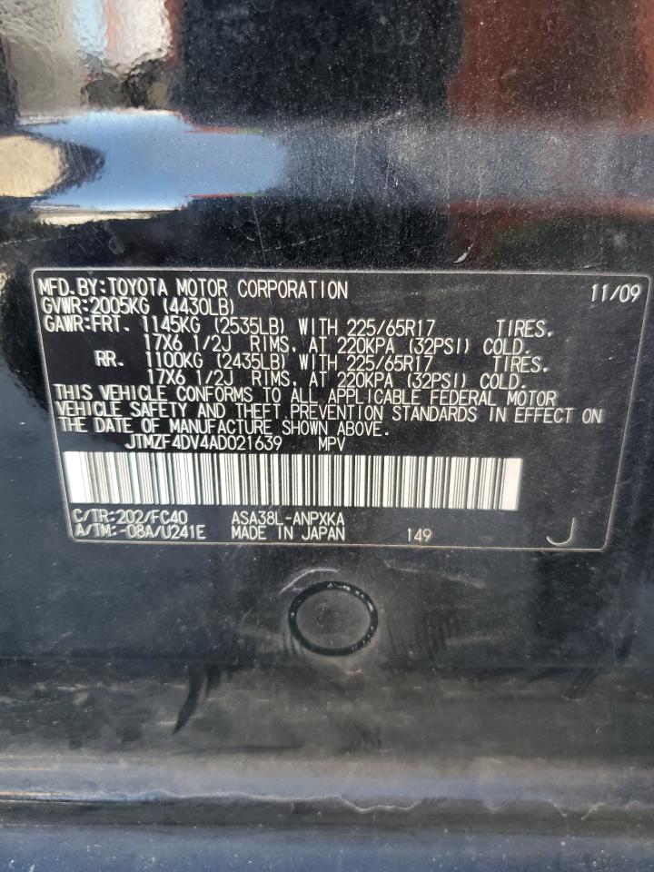 JTMZF4DV4AD021639 2010 Toyota Rav4