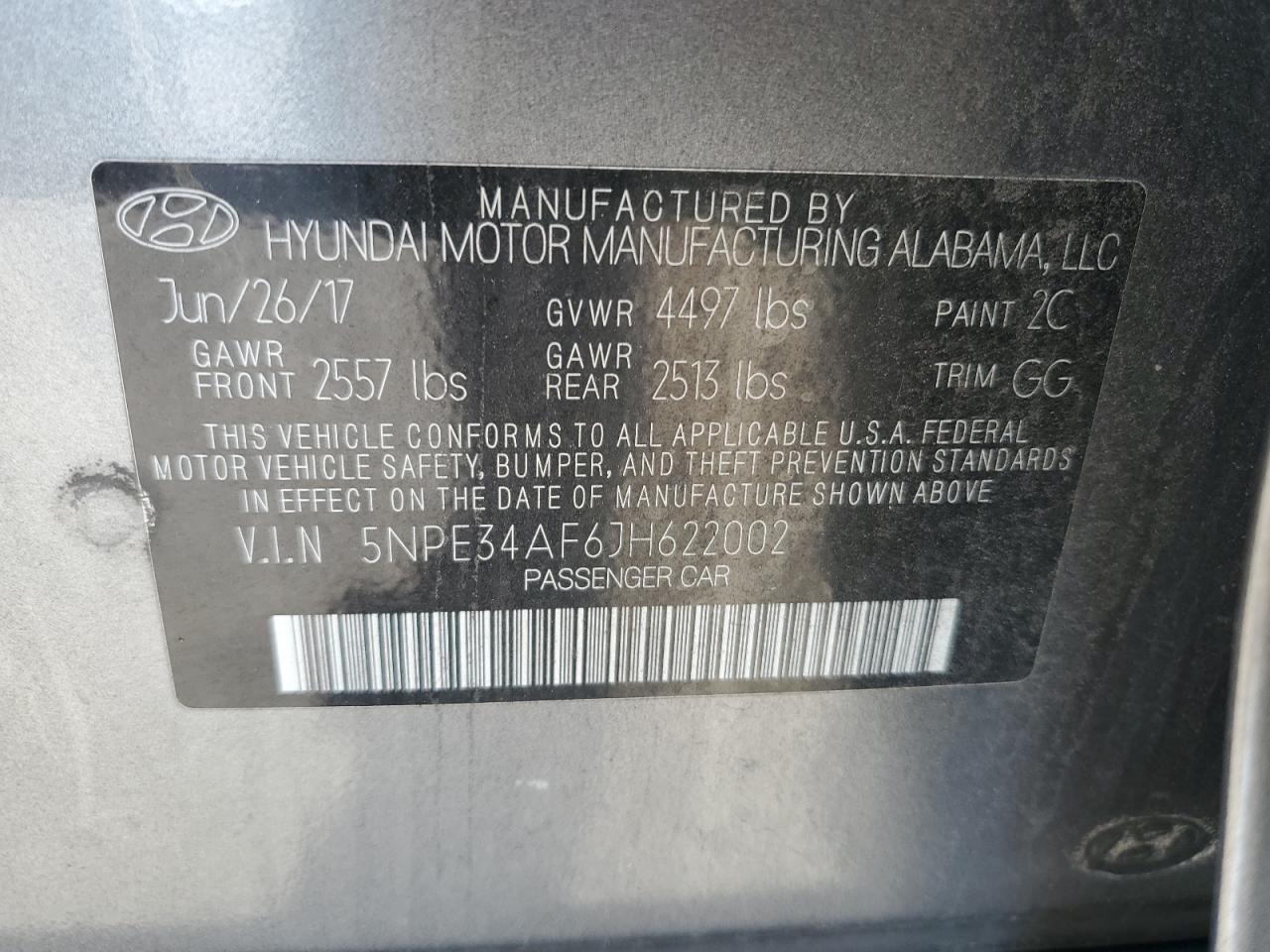 5NPE34AF6JH622002 2018 Hyundai Sonata Sport