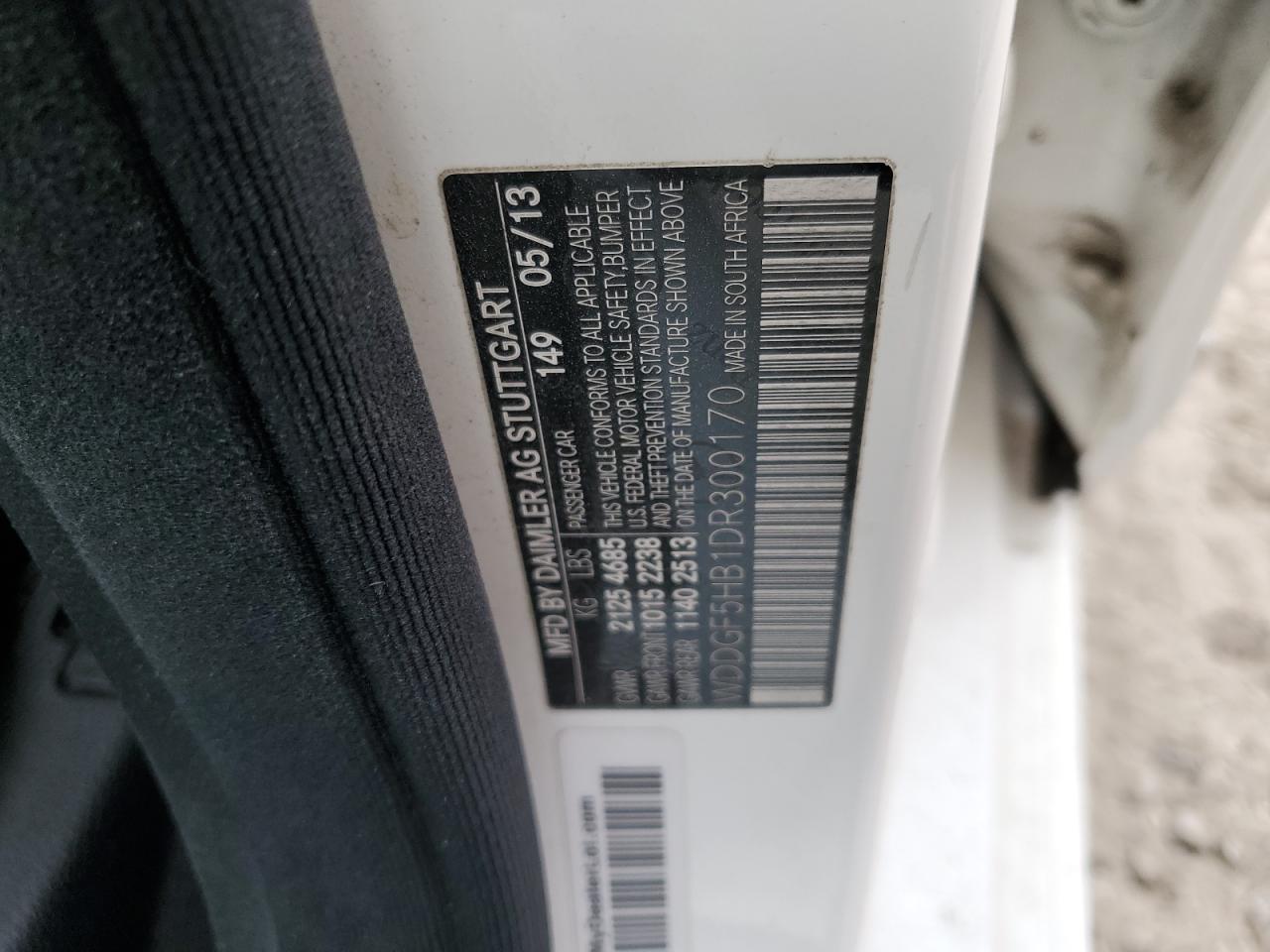 2013 Mercedes-Benz C 350 VIN: WDDGF5HB1DR300170 Lot: 75082104