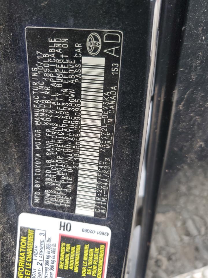 2T1BURHE8JC990985 2018 TOYOTA COROLLA - Image 13