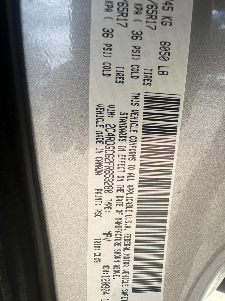 2C4RDGCG2FR653280 2015 Dodge Grand Caravan Sxt