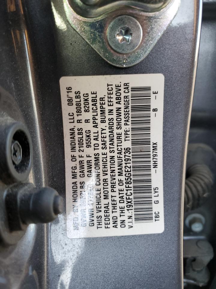 19XFC1F85GE219736 2016 HONDA CIVIC - Image 14