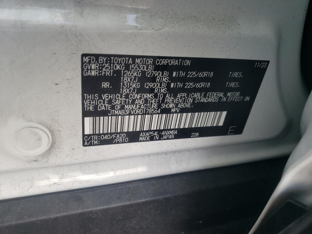 VIN JTMAB3FV0RD178564 2024 TOYOTA RAV4 no.13