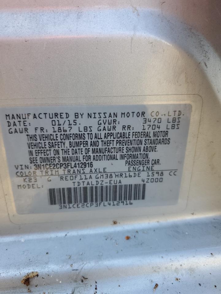 3N1CE2CP3FL412916 2015 Nissan Versa Note S