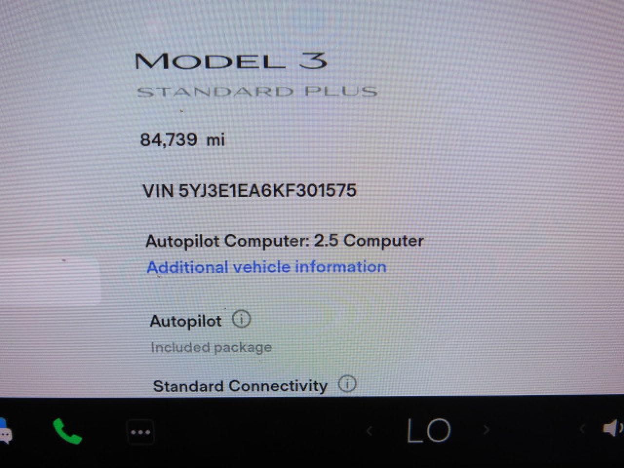 2019 Tesla Model 3 VIN: 5YJ3E1EA6KF301575 Lot: 74747994