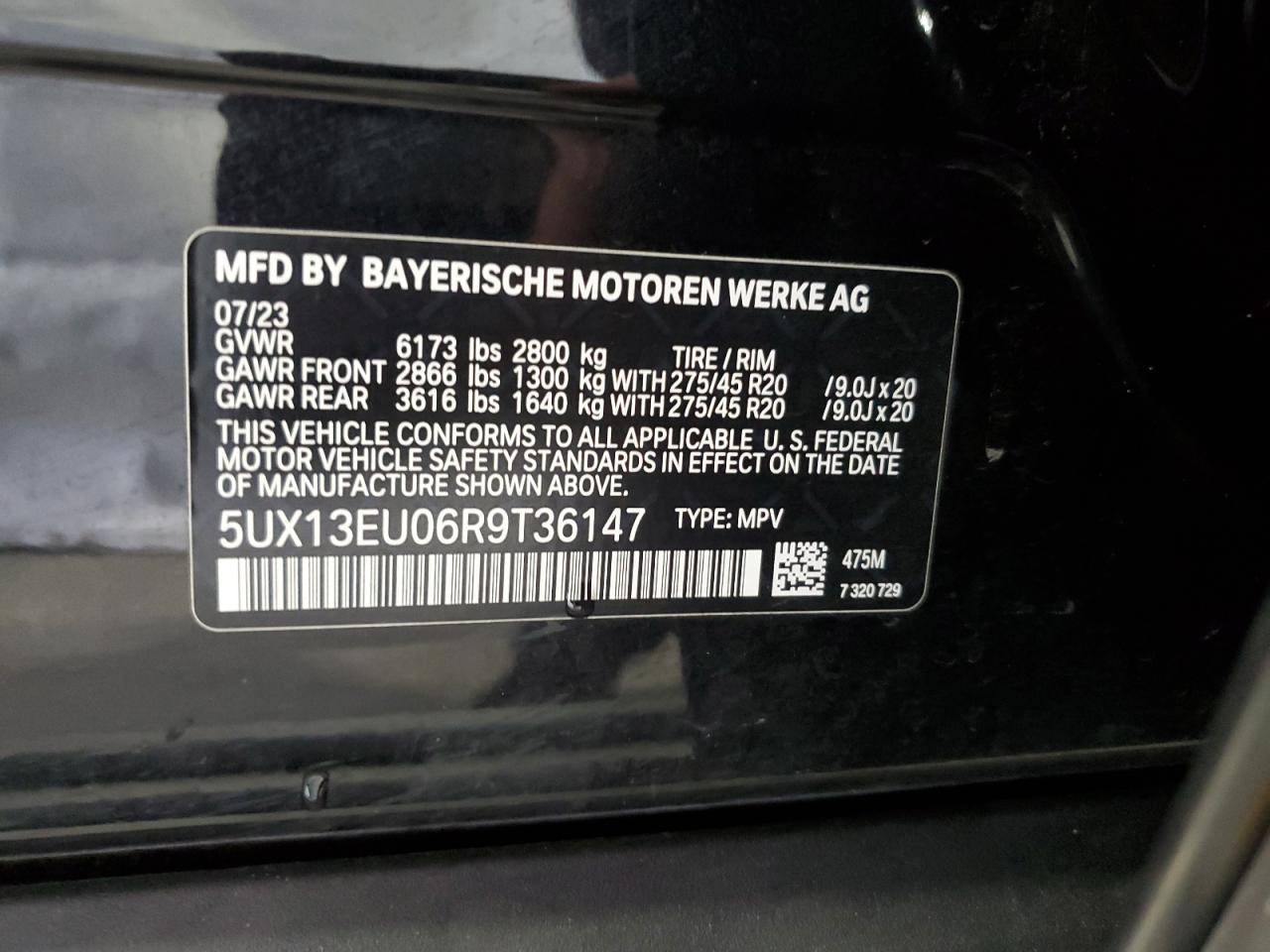 5UX13EU06R9T36147 2024 BMW X5 Sdrive 40I