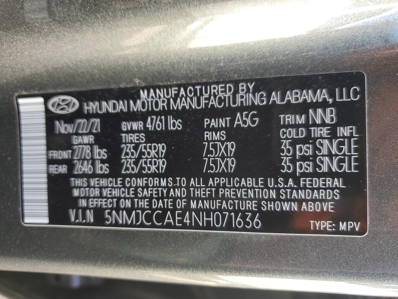 5NMJCCAE4NH071636 2022 HYUNDAI TUCSON - Image 13