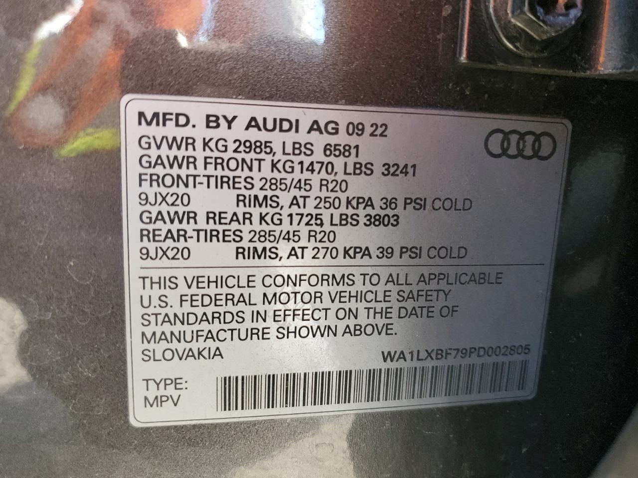 2023 Audi Q7 Premium Plus VIN: WA1LXBF79PD002805 Lot: 75353924