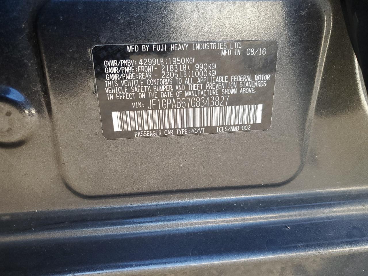 JF1GPAB67G8343827 2016 Subaru Impreza Premium