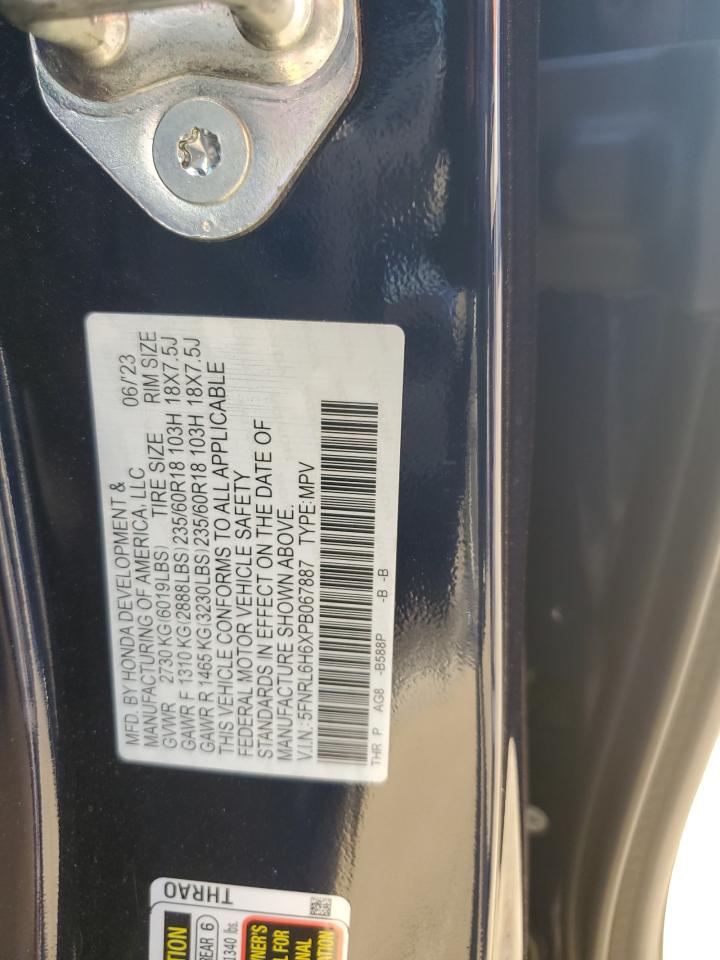 2023 Honda Odyssey Exl VIN: 5FNRL6H6XPB067887 Lot: 74531814