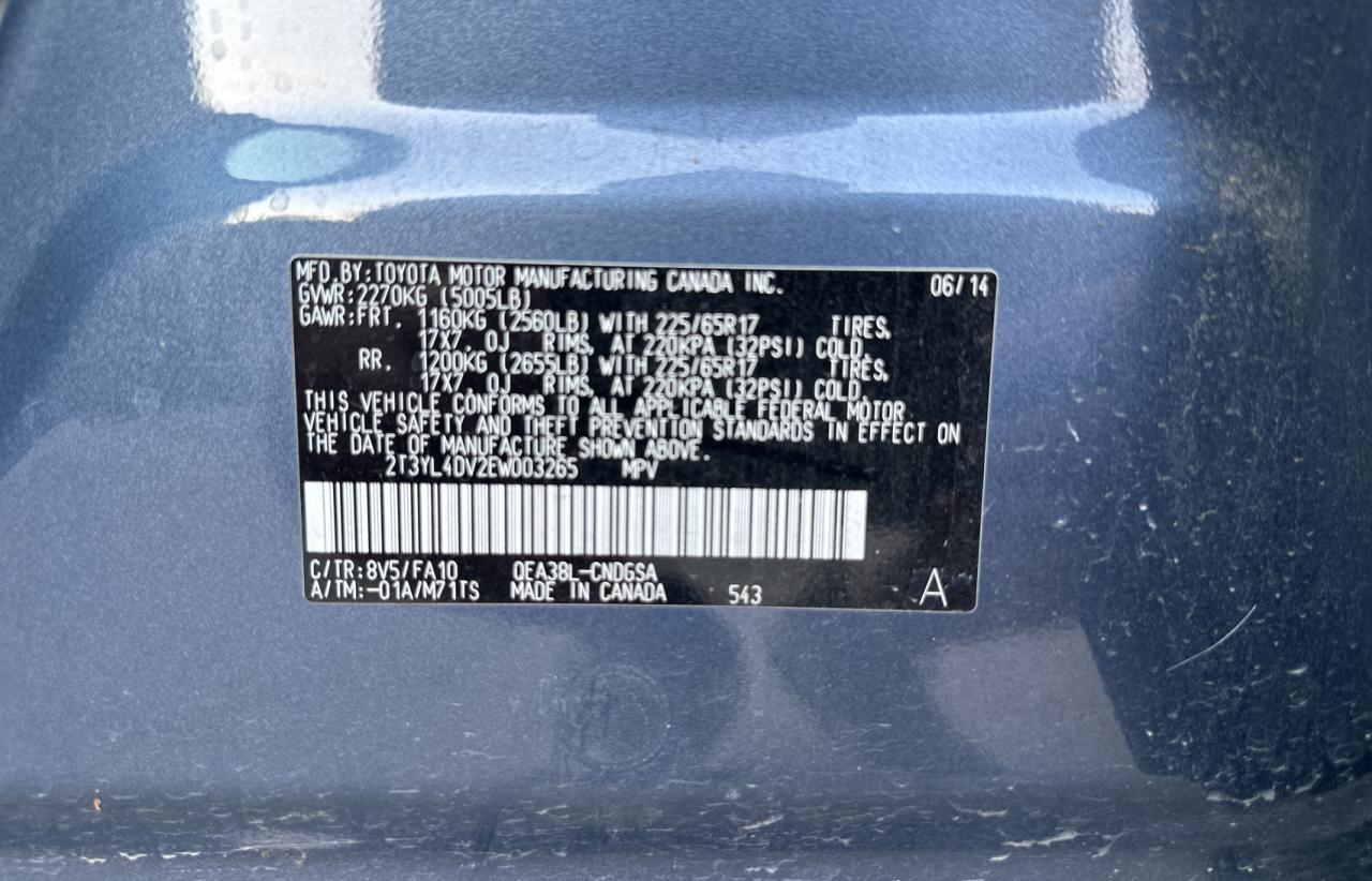 2T3YL4DV2EW003265 2014 Toyota Rav4 Ev