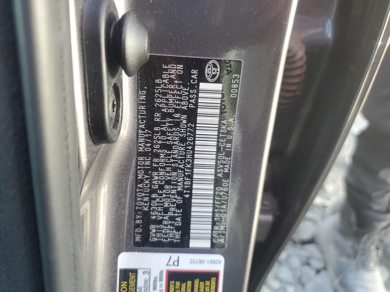 4T1BF1FK3HU426772 2017 Toyota Camry Le