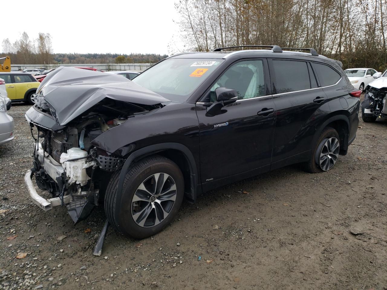 2021 Toyota Highlander Hybrid Xle VIN: 5TDHBRCH7MS069774 Lot: 76029734