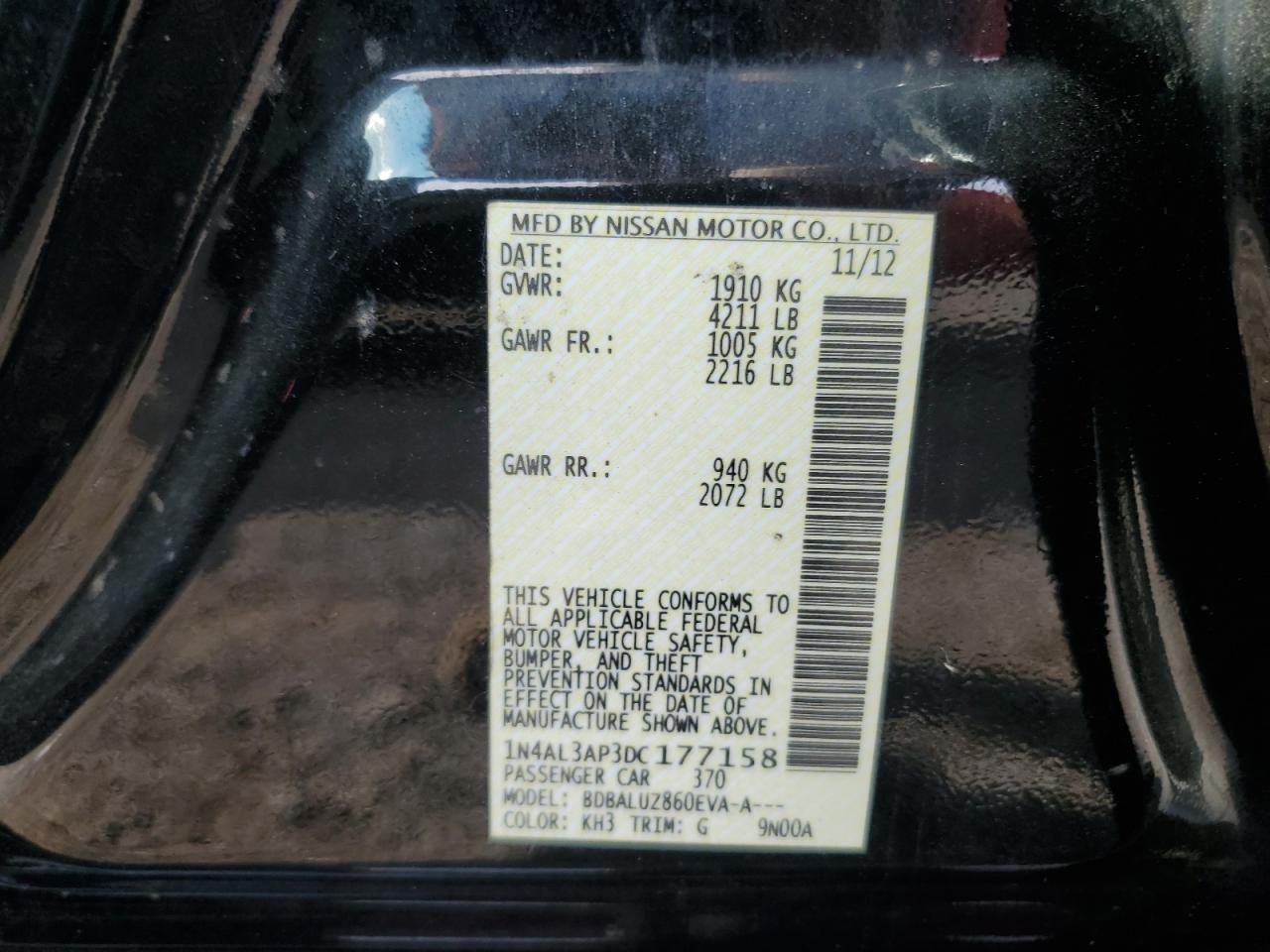 1N4AL3AP3DC177158 2013 Nissan Altima 2.5