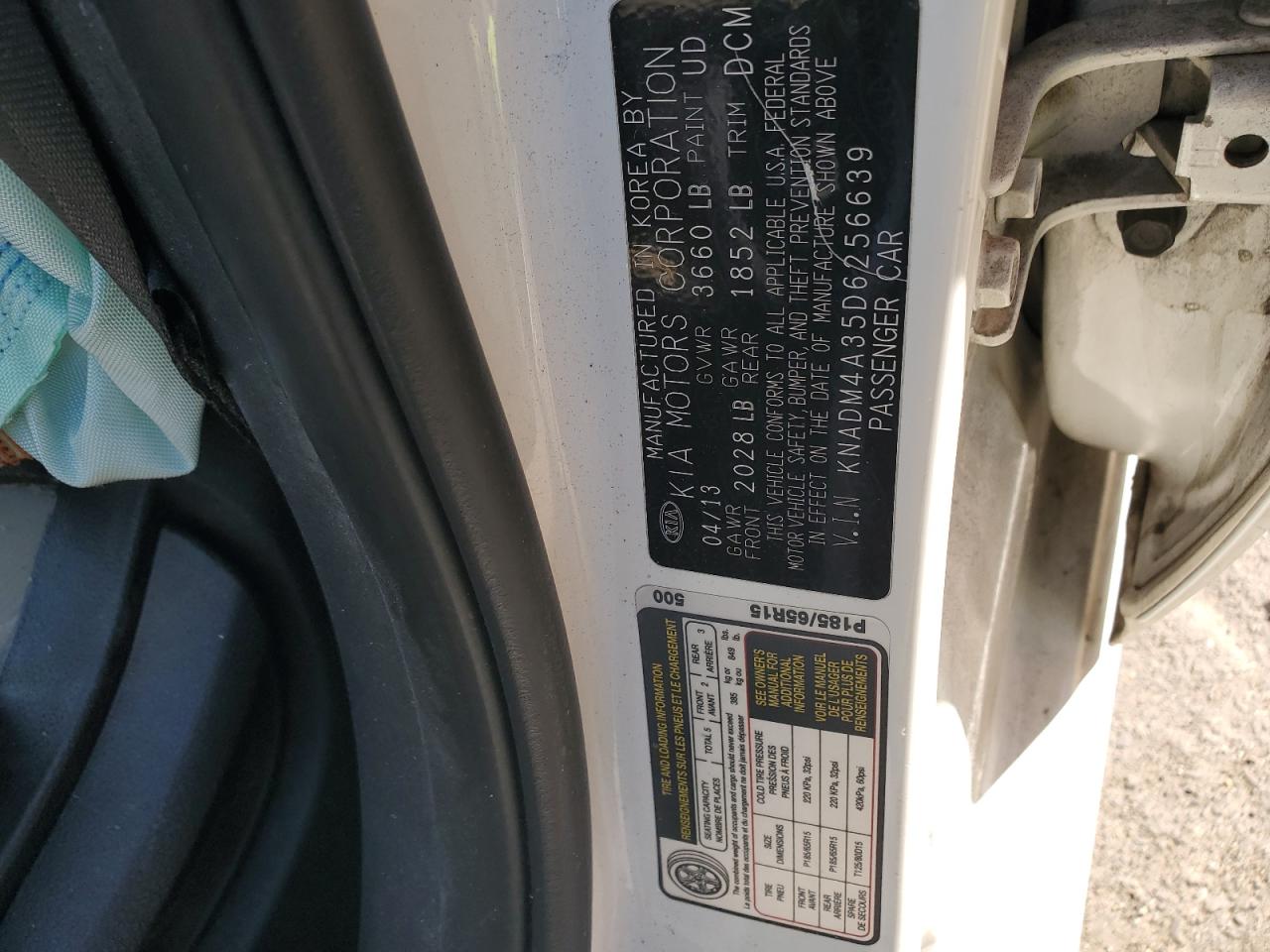 KNADM4A35D6256639 2013 Kia Rio Lx