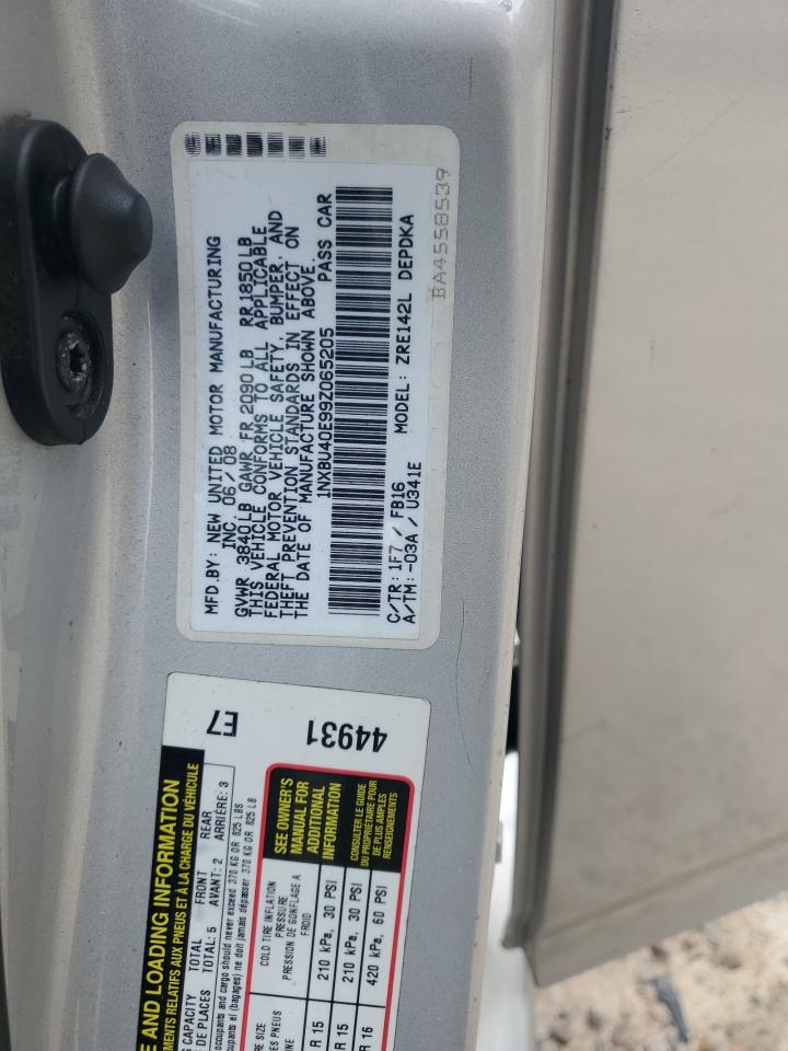 1NXBU40E99Z065205 2009 Toyota Corolla Base