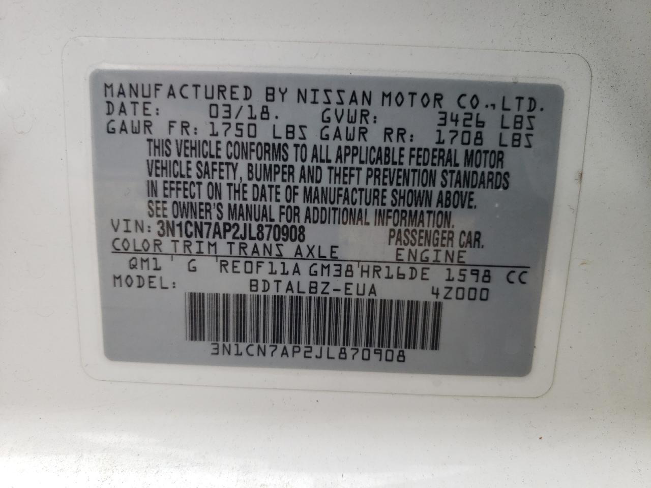 2018 Nissan Versa - Image 12