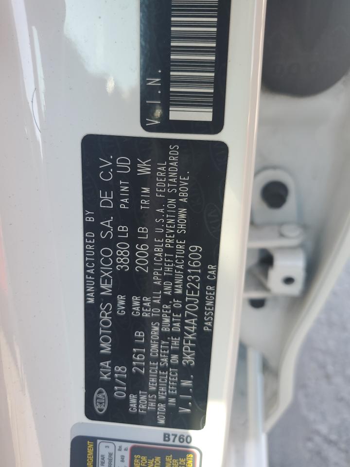 2018 Kia Forte Lx VIN: 3KPFK4A70JE231609 Lot: 76079474