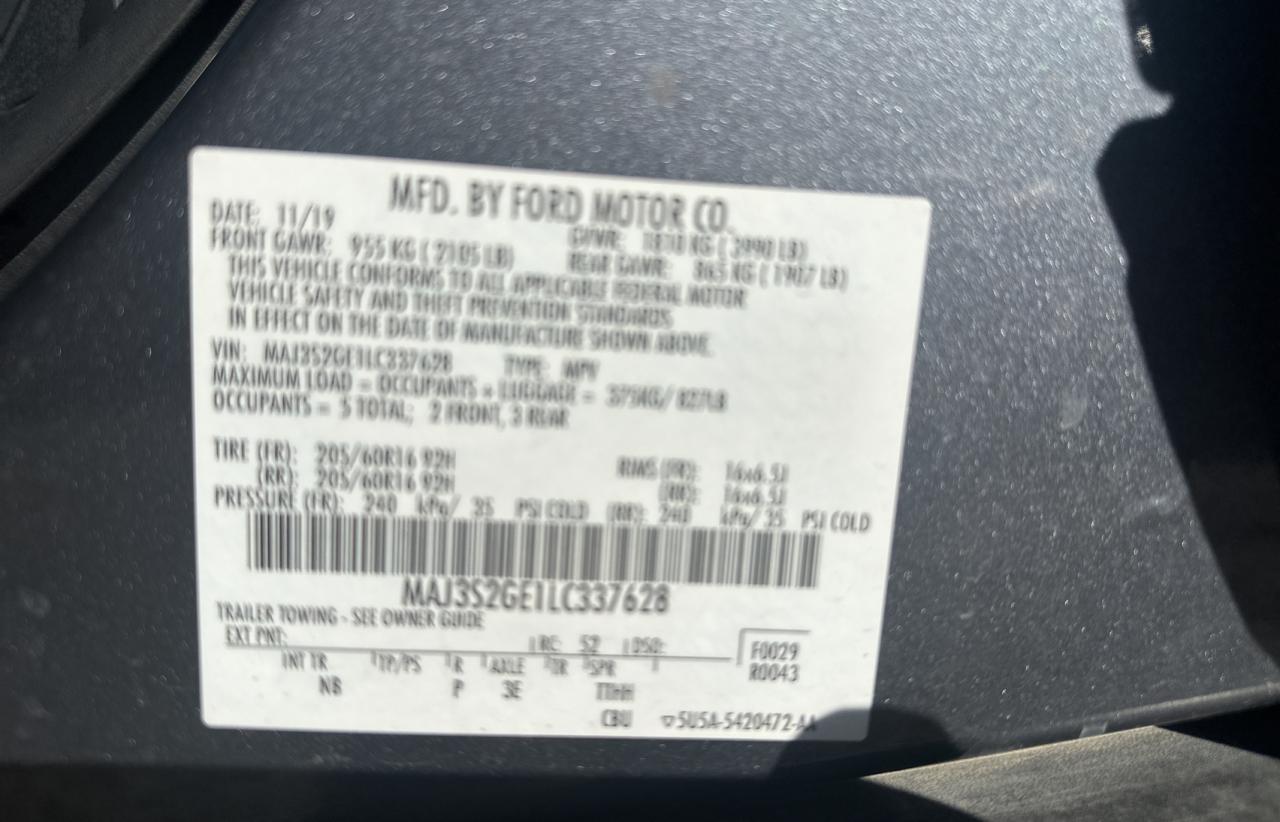 MAJ3S2GE1LC337628 2020 Ford Ecosport Se