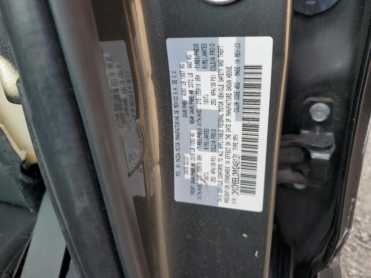 VIN 3MVDMBBL0MM248131 2021 MAZDA CX30 no.13