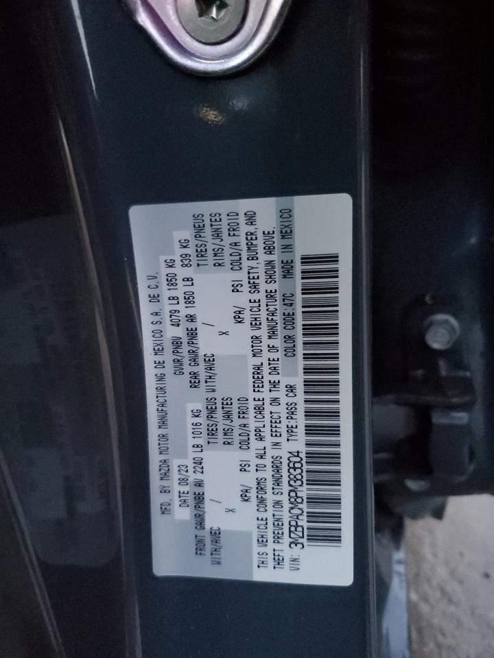 2023 Mazda 3 Preferred VIN: 3MZBPACM8PM383604 Lot: 77334594