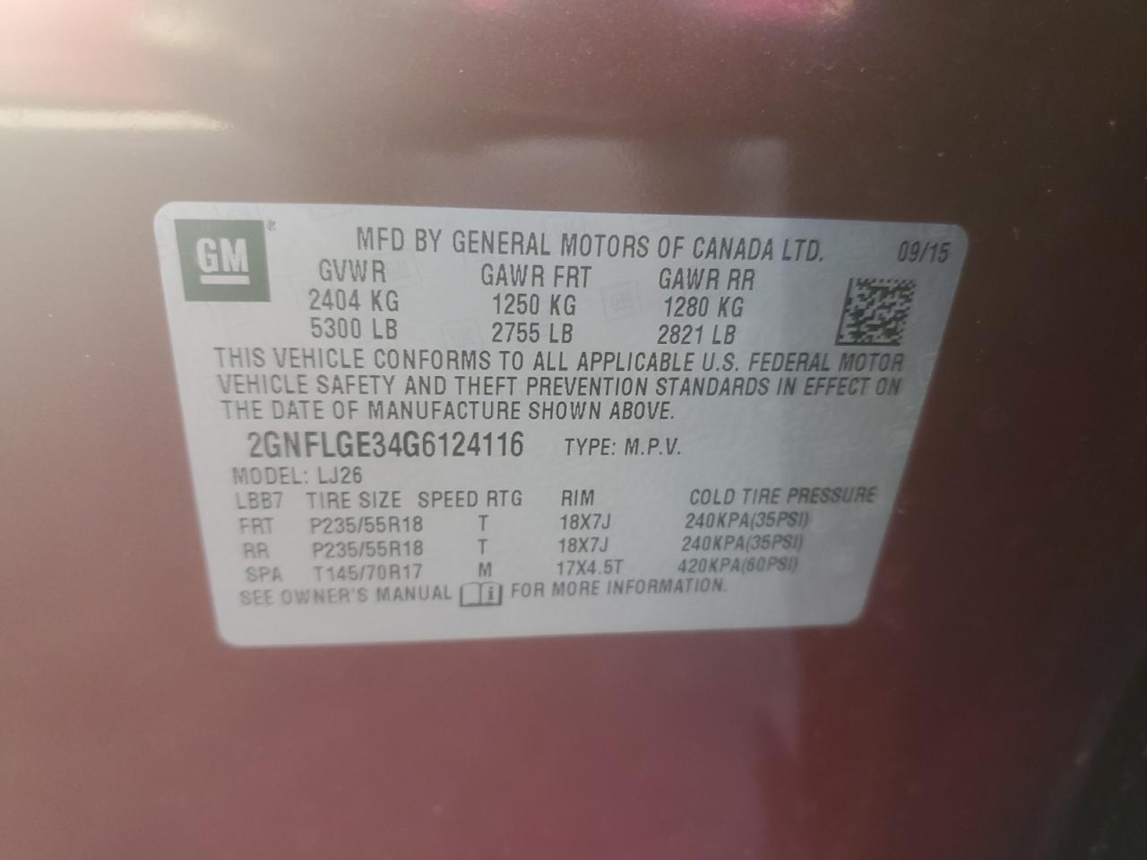 2GNFLGE34G6124116 2016 CHEVROLET EQUINOX - Image 13