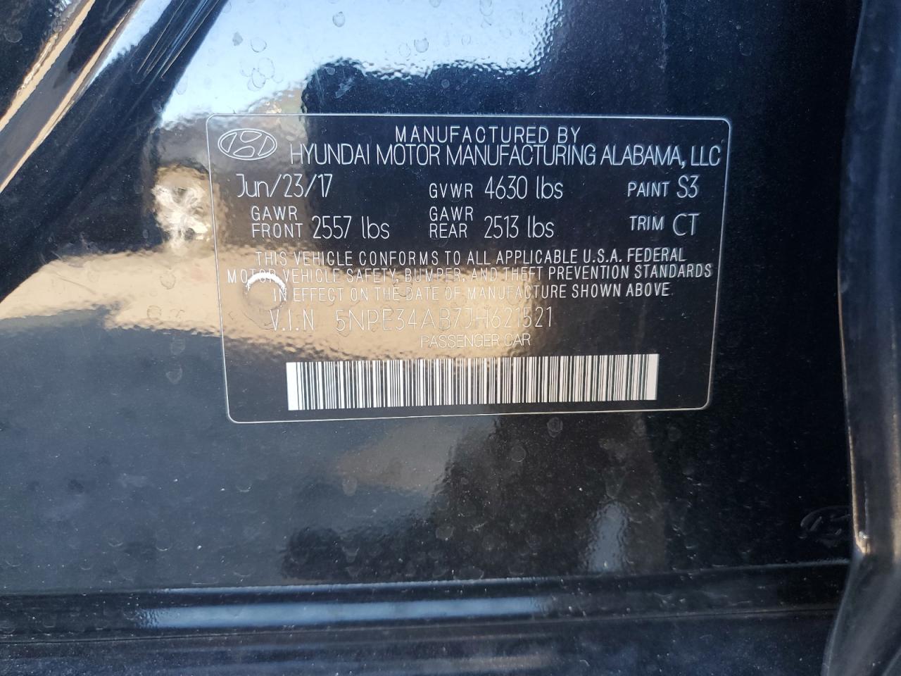 5NPE34AB7JH621521 2018 Hyundai Sonata Sport