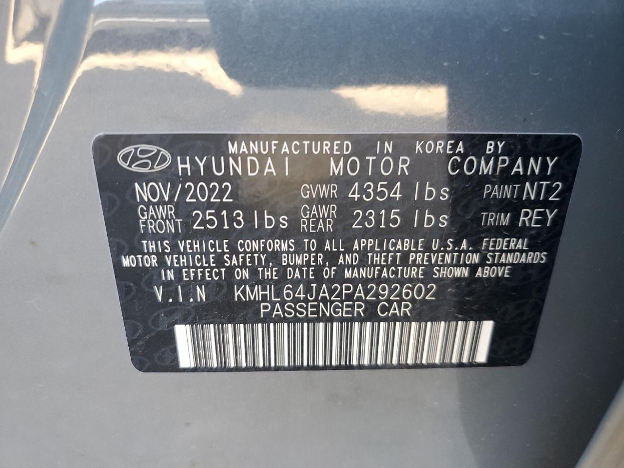 KMHL64JA2PA292602 2023 Hyundai Sonata Sel