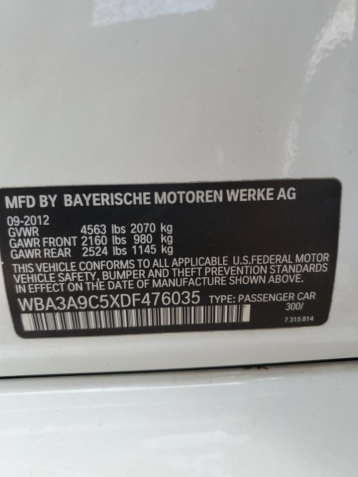 VIN WBA3A9C5XDF476035 2013 BMW 3 SERIES no.12