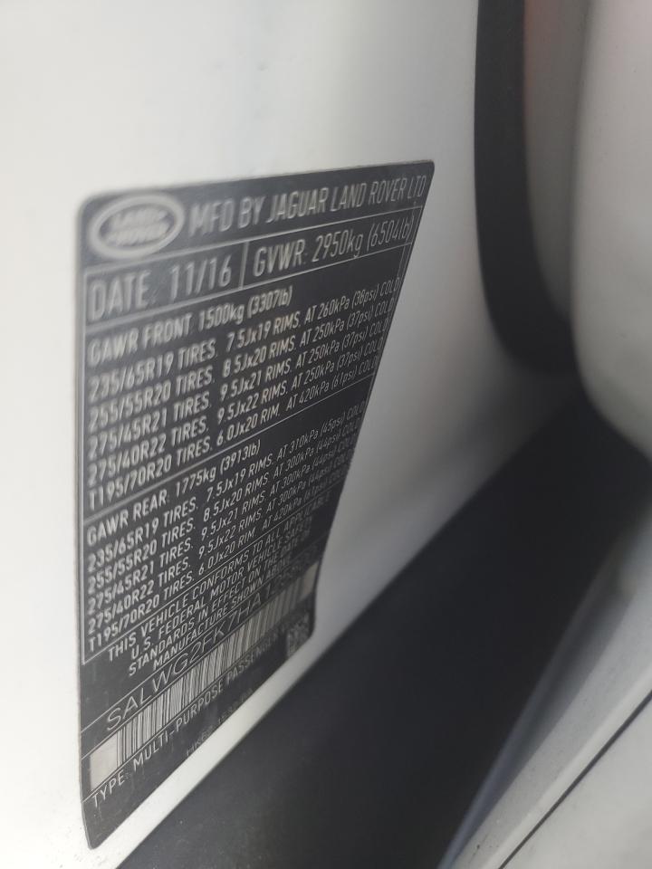 2017 Land Rover Range Rover Sport Se VIN: SALWG2FK7HA125800 Lot: 76115044