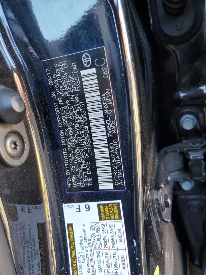 2017 Toyota Prius VIN: JTDKBRFU4H3053151 Lot: 76978944