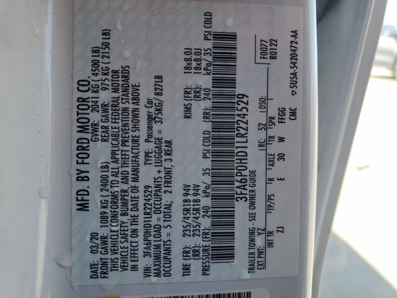 2020 Ford Fusion - Image 12