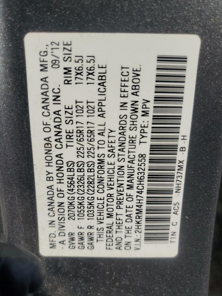 2HKRM4H74CH632558 2012 Honda Cr-V Exl