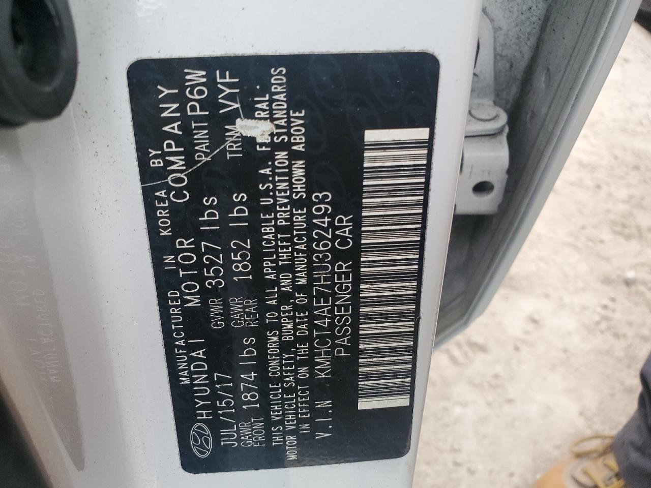 KMHCT4AE7HU362493 2017 Hyundai Accent Se