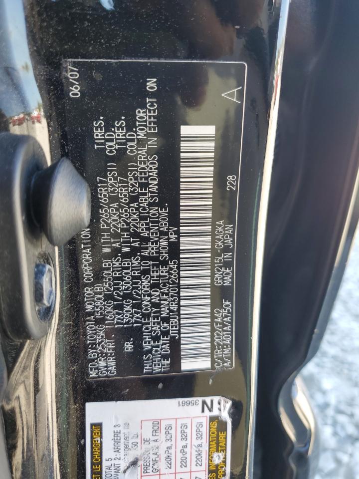 JTEBU14R370126645 2007 Toyota 4Runner Sr5