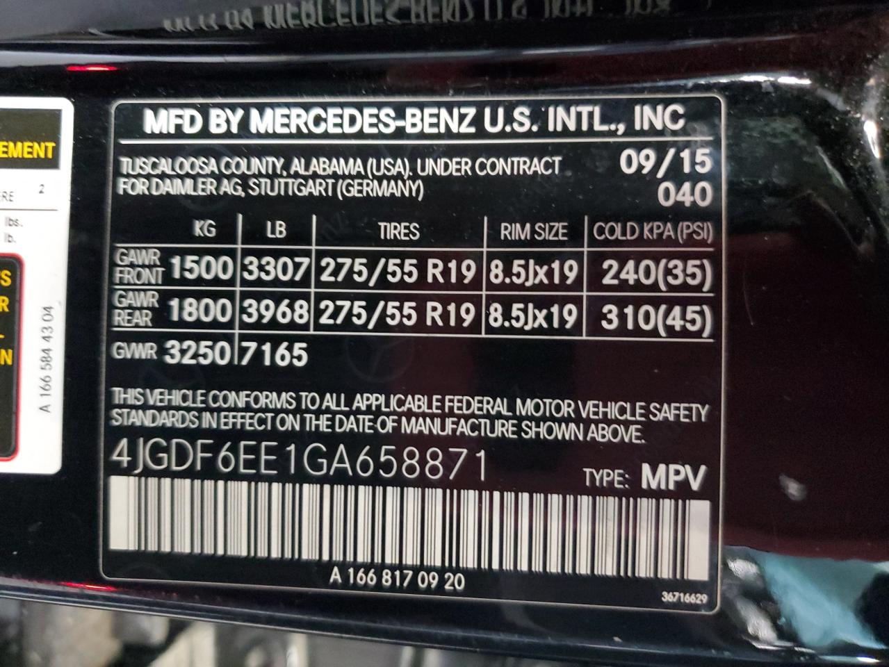 2016 Mercedes-Benz Gl 450 4Matic VIN: 4JGDF6EE1GA658871 Lot: 75870944