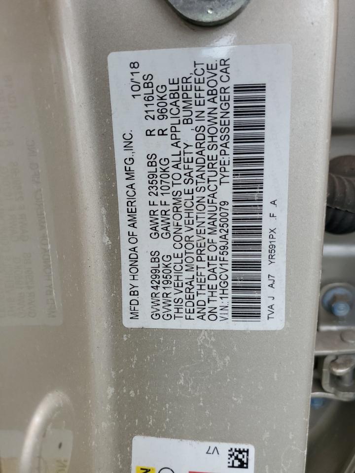 1HGCV1F59JA250079 2018 Honda Accord Exl