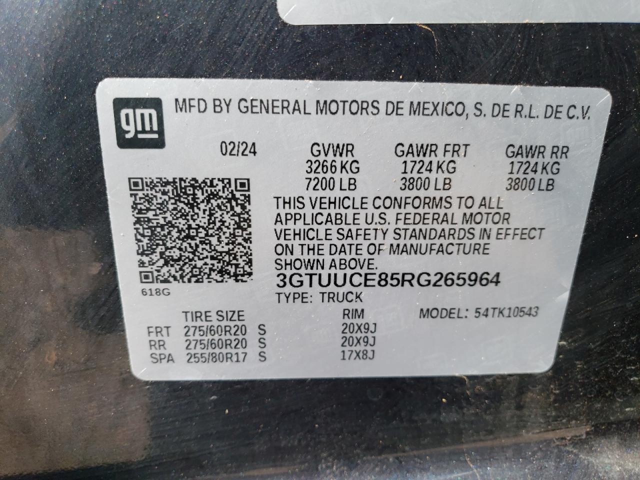 3GTUUCE85RG265964 2024 GMC Sierra K1500 Elevation