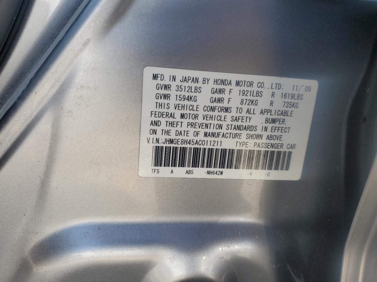 JHMGE8H45AC011211 2010 Honda Fit Sport